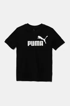 Puma tricou de bumbac pentru copii ESS No. 1 Logo Tee culoarea negru, cu imprimeu, 684906 imagine