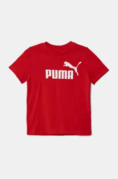 Puma tricou de bumbac pentru copii ESS No. 1 Logo Tee culoarea rosu, cu imprimeu, 684906 imagine