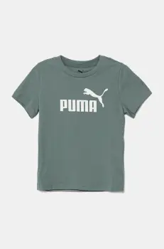 Puma tricou de bumbac pentru copii ESS No. 1 Logo Tee culoarea verde, cu imprimeu, 684930 imagine