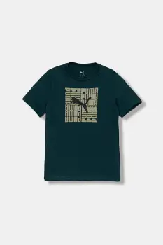 Puma tricou de bumbac pentru copii GRAPHIC Box Tee B culoarea verde, cu imprimeu, 689937 imagine