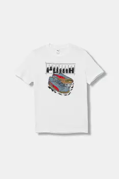 Puma tricou de bumbac pentru copii GRAPHIC Sneaker Tee B culoarea alb, cu imprimeu, 689939 imagine