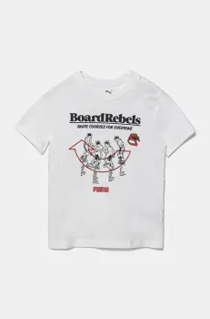 Puma tricou de bumbac pentru copii MID90S Graphic Tee I culoarea alb, cu imprimeu, 685144 imagine