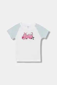Puma tricou de bumbac pentru copii PUMA X HELLO KITTY & FRIENDS Slim Tee culoarea alb, 632391 imagine