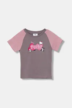 Puma tricou de bumbac pentru copii PUMA X HELLO KITTY & FRIENDS Slim Tee culoarea violet, 632391 imagine