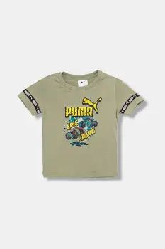 Puma tricou de bumbac pentru copii PUMA X HOT WHEELS Graphic Tee culoarea verde, cu imprimeu, 632395 imagine