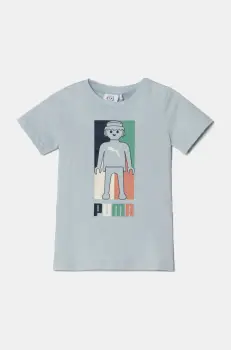 Puma tricou de bumbac pentru copii X PLAYMOBIL cu imprimeu, 627388 imagine
