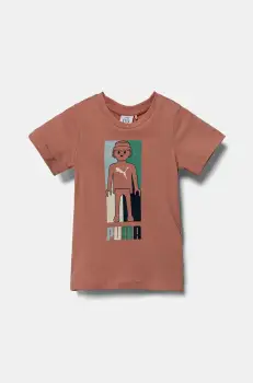 Puma tricou de bumbac pentru copii X PLAYMOBIL culoarea portocaliu, cu imprimeu, 627388 imagine