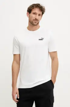 Puma tricou din bumbac barbati, culoarea alb, cu imprimeu, 682534 imagine