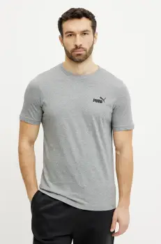 Puma tricou din bumbac barbati, culoarea gri, cu imprimeu, 682534 imagine
