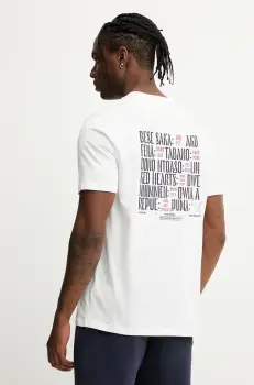 Puma tricou din bumbac culoarea alb, cu imprimeu, 629697 imagine