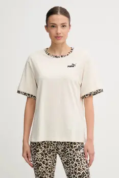 Puma tricou din bumbac culoarea bej, 688082 imagine