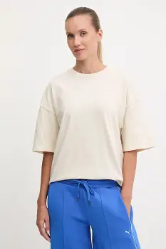 Puma tricou din bumbac culoarea bej, 688148 imagine