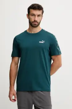 Puma tricou din bumbac culoarea bleumarin, cu imprimeu, 684674 imagine