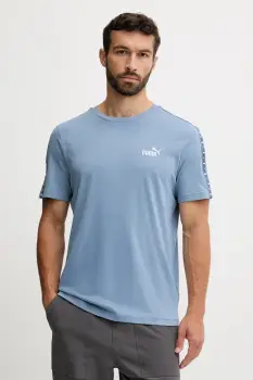 Puma tricou din bumbac culoarea bleumarin, cu imprimeu, 684674 imagine