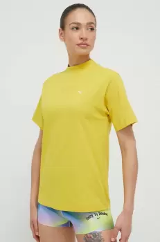 Puma tricou din bumbac culoarea galben imagine