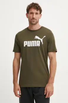 Puma tricou din bumbac culoarea maro, cu imprimeu imagine