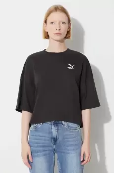 Puma tricou din bumbac culoarea negru imagine