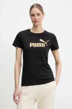 Puma tricou din bumbac culoarea negru, 631536 imagine