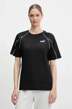 Puma tricou din bumbac culoarea negru, 685041 imagine