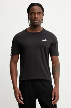 Puma tricou din bumbac culoarea negru, cu imprimeu, 684674 imagine