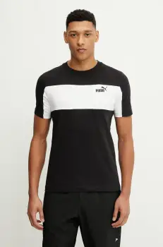 Puma tricou din bumbac culoarea negru, cu imprimeu, 684685 imagine