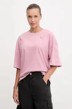 Puma tricou din bumbac culoarea roz, 688148 imagine