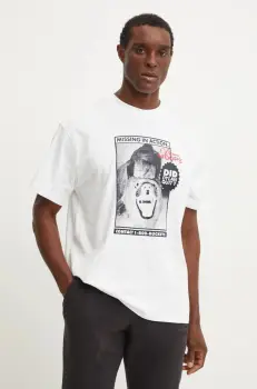 Puma tricou din bumbac Dylan Got Game barbati, culoarea alb, cu imprimeu, 627639 imagine