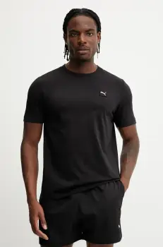 Puma tricou din bumbac ESS ELEVATED barbati, culoarea negru, melanj, 684726 imagine