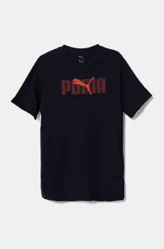 Puma tricou din bumbac ESS LOGO LAB Tee culoarea bleumarin, cu imprimeu, 685791 imagine