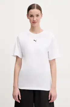 Puma tricou din bumbac femei, culoarea alb, 684971 imagine