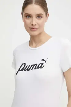 Puma tricou din bumbac femei, culoarea bej, 679315 imagine