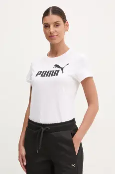 Puma tricou din bumbac femei, culoarea bej, 682370 imagine