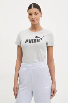 Puma tricou din bumbac femei, culoarea gri, 682370 imagine