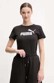 Puma tricou din bumbac femei, culoarea negru, 682370 imagine