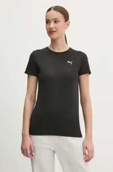 Puma tricou din bumbac femei, culoarea negru, 682376 imagine