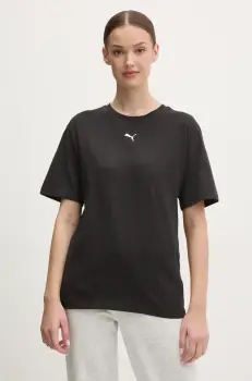 Puma tricou din bumbac femei, culoarea negru, 684971 imagine