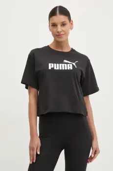 Puma tricou din bumbac femei, culoarea negru, 684972 imagine