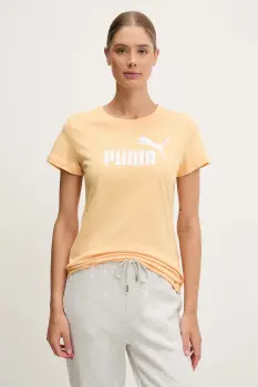 Puma tricou din bumbac femei, culoarea portocaliu, 682371 imagine