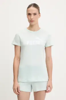 Puma tricou din bumbac femei, culoarea turcoaz, 682371 imagine