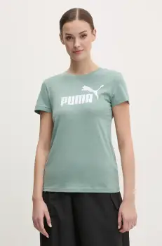 Puma tricou din bumbac femei, culoarea verde, 684969 imagine