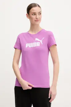 Puma tricou din bumbac femei, culoarea violet, 682371 imagine