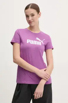 Puma tricou din bumbac femei, culoarea violet, 684969 imagine