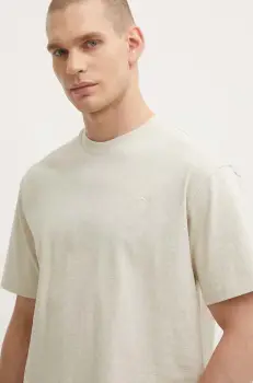 Puma tricou din bumbac MMQ barbati, culoarea bej, uni 624009 imagine