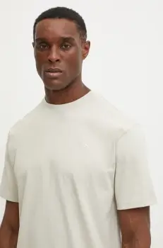 Puma tricou din bumbac MMQ barbati, culoarea bej, uni, 624009 imagine