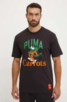 Puma tricou din bumbac PUMA X CARROTS Graphic Tee barbati, culoarea negru, cu imprimeu, 627443 imagine