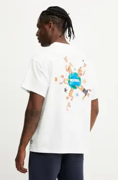 Puma tricou din bumbac Spicy Dylan culoarea alb, cu imprimeu, 630671 imagine