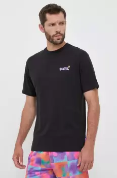 Puma tricou din bumbac X 8ENJAMIN culoarea negru, cu imprimeu imagine