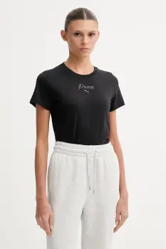 Puma tricou pentru femei, din bumbac Essential Script imagine