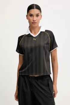 Puma tricou polo culoarea negru, 632157 imagine