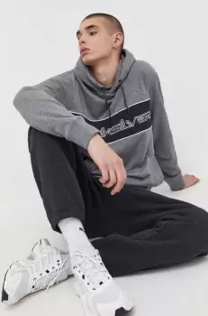 Quiksilver bluza barbati, culoarea gri, cu gluga, modelator imagine